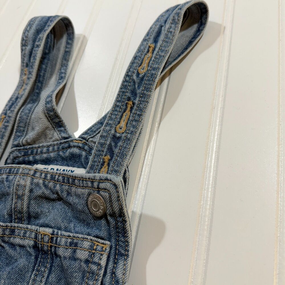 Girls Denim Overalls Classic Medium Wash Bib Pocket indie dark academia L 10-12